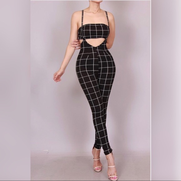 White Striped Overall set - Picture 2 of 3